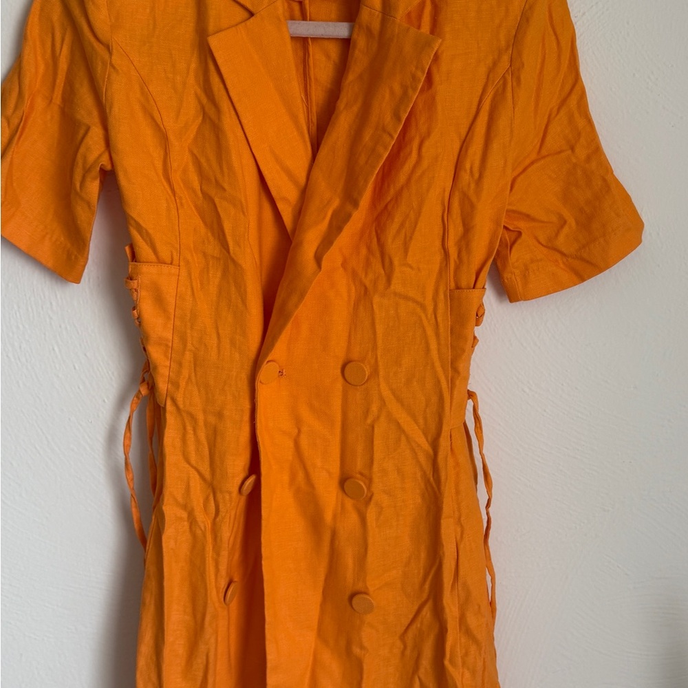 Bershka Orange Double-Breasted Dress